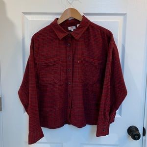 Levi’s 1X Plus Maple Cropped Plaid Shirt